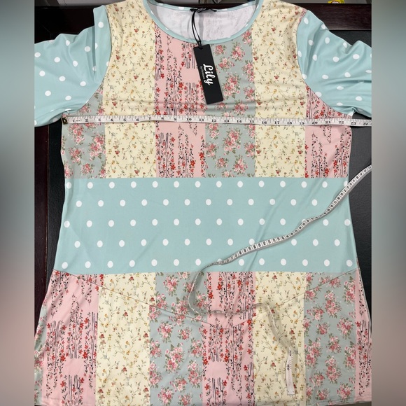 Lily mixed print blouse size 1X - Picture 7 of 8